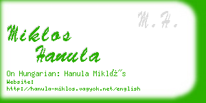 miklos hanula business card